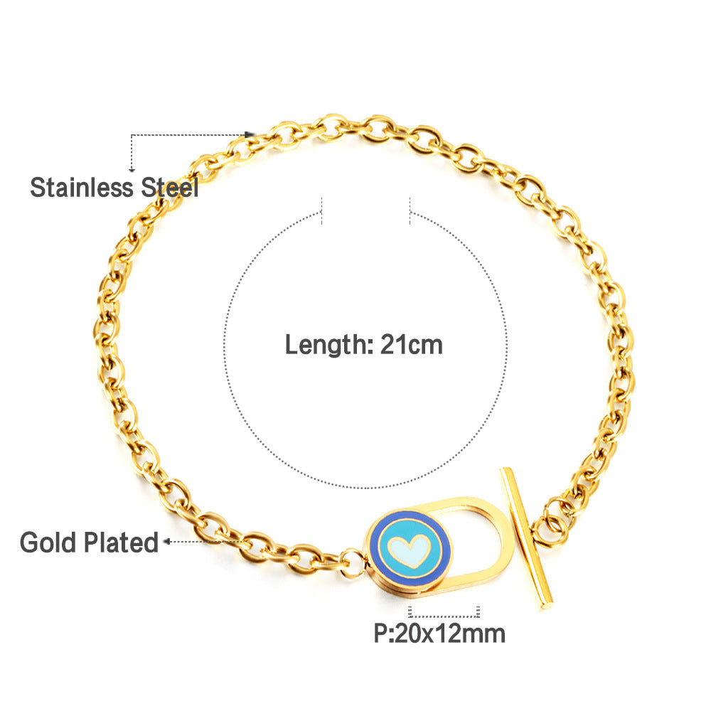 Damen Armkettchen mit bunten Anhängern aus hochwertigem Edelstahl Shop Nory
