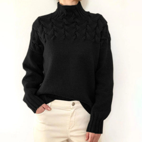 Damen nan Strickpullover mit Zopfstruktur und hohem Rollkragen Shop Nory