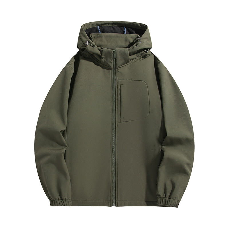 Herren Leichte Softshell‑Kapuzenjacke mit wasserabweisender Membran und Brusttasche Shop Nory