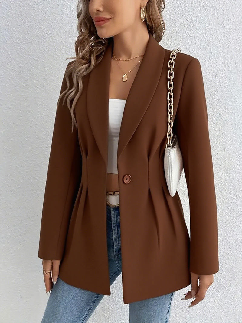 Damen Elegante und geschmackvolle Blazerjacke mit Tailleneinsatz