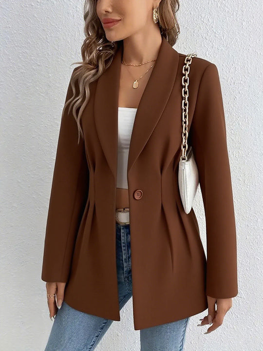 Damen Elegante und geschmackvolle Blazerjacke mit Tailleneinsatz