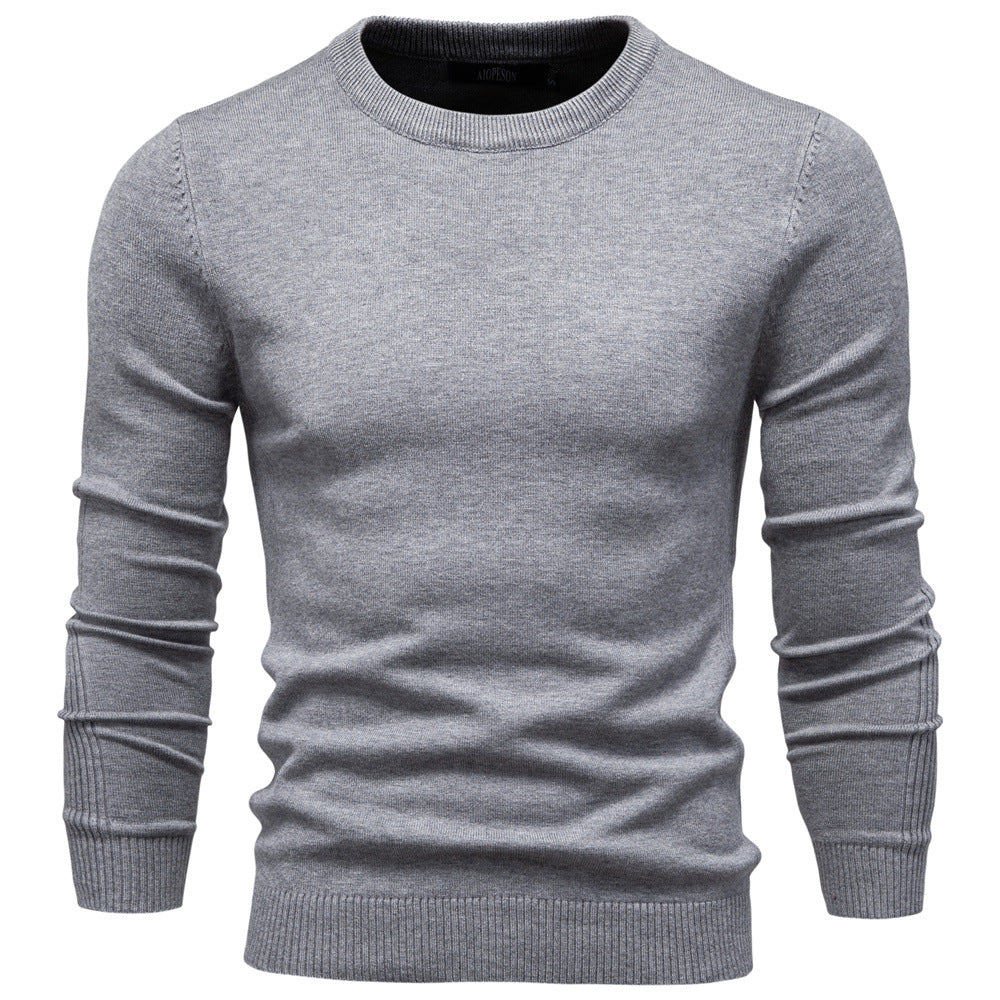 Herren Rundhals Pullover aus hochwertiger Baumwolle