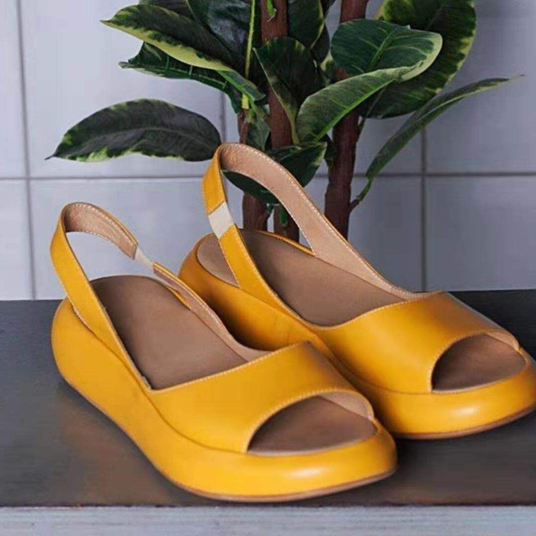 Damen nan Slingback-Pantolette mit ergonomischem Memory-Fußbett und leichter Plateausohle