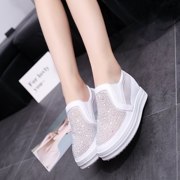 Damen Keil-Sneaker mit Glitzersteinen und atmungsaktivem Mesh Shop Nory