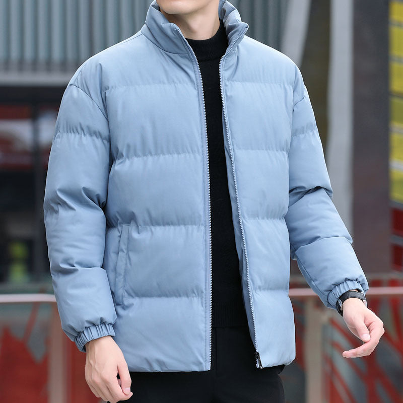Herren Kurz geschnittene gesteppte Thermojacke mit Stehkragen, Zwei‑Wege Reißverschluss und elastischen Bündchen Shop Nory