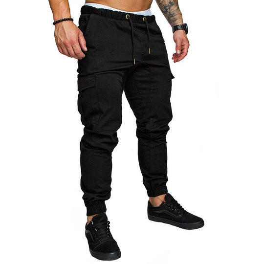 Herren nan karottenförmige Cargo-Jogger mit elastischem Bund Tunnelzug und verstärkten Knien Shop Nory