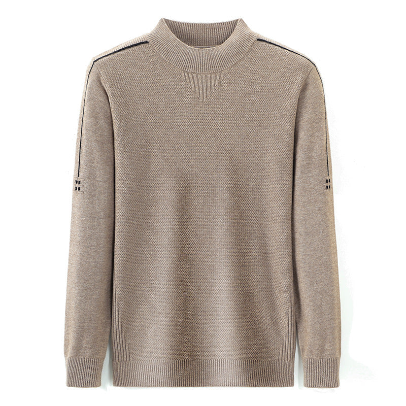 Herren Slim-Fit Strukturierter Feinstrickpullover mit kurzem Schlauchkragen und gerippten Säumen Shop Nory