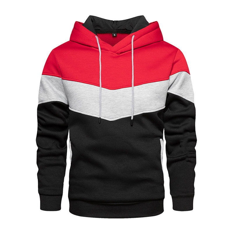 Herren modischer Kapuzenpullover mit geometrischem Farbdesign