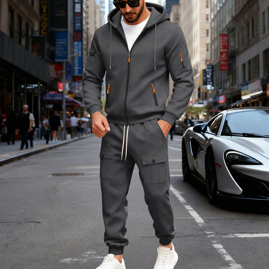 Herren Sportlicher Kapuzenanzug mit Taschen und praktischem Design