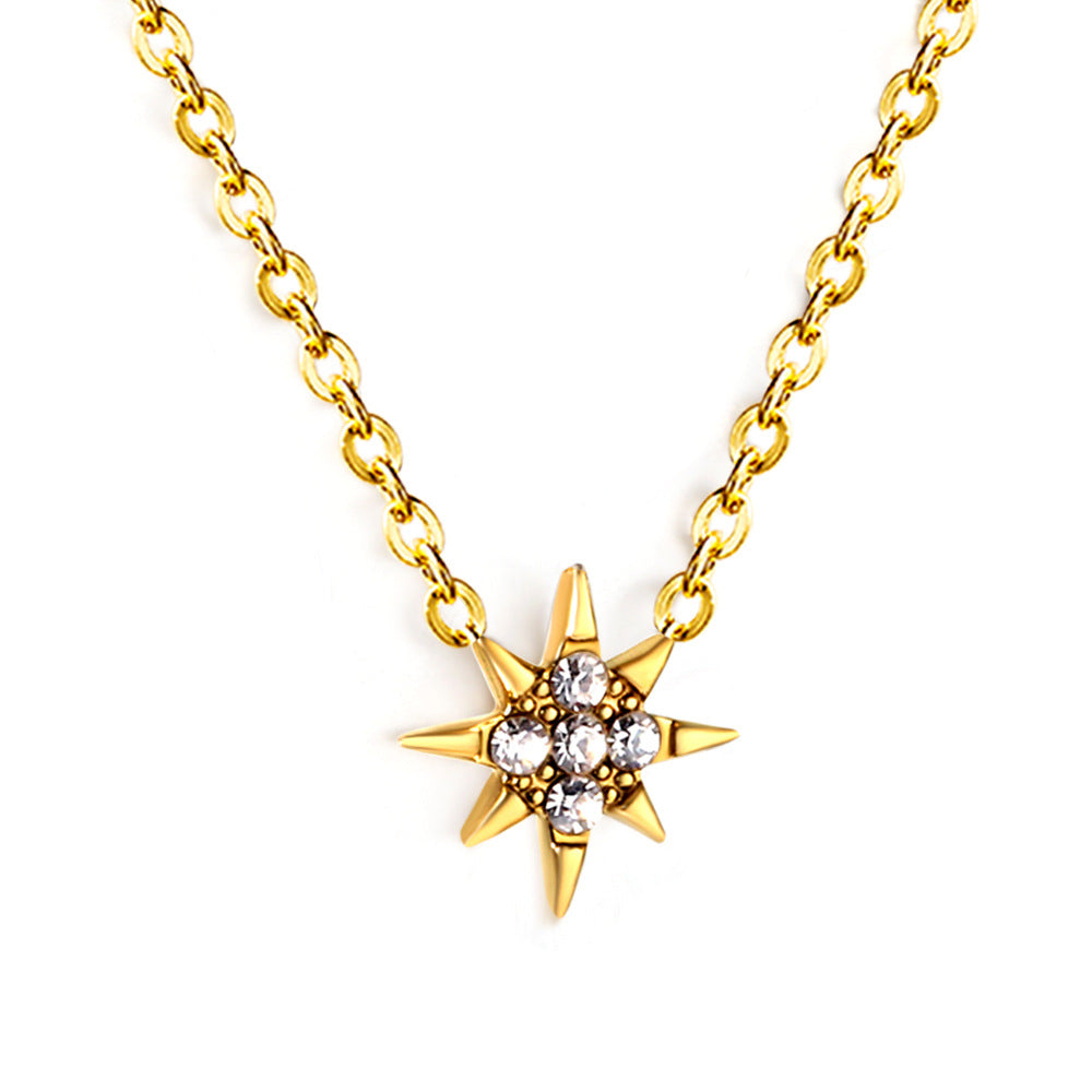 Damen Halskette mit liebevollem Herzmotiv aus goldplattiertem Edelstahl und funkelnden Zirkonia Shop Nory