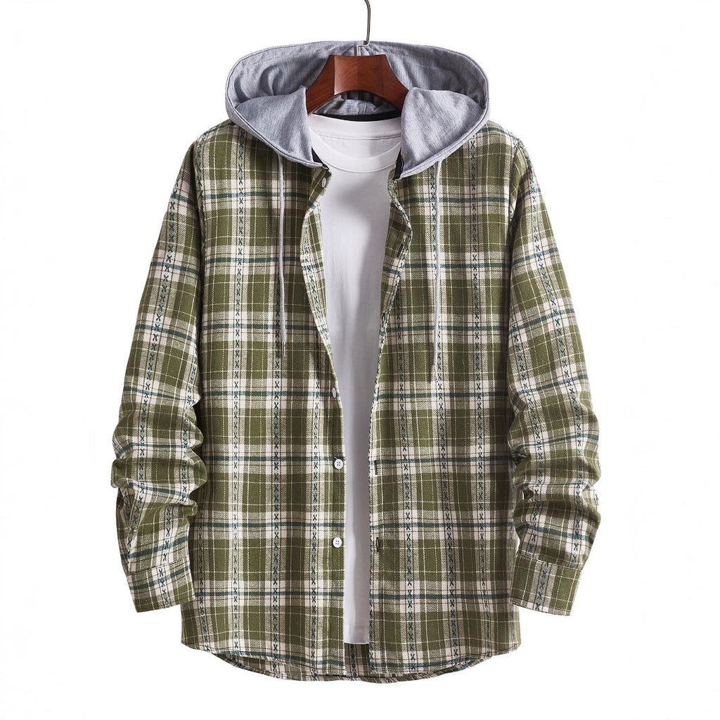 Herren Flanellhemden mit integrierter Kapuze Shopnory