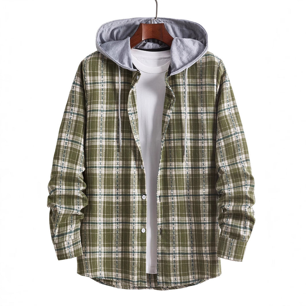 Herren Flanellhemden mit integrierter Kapuze Shopnory