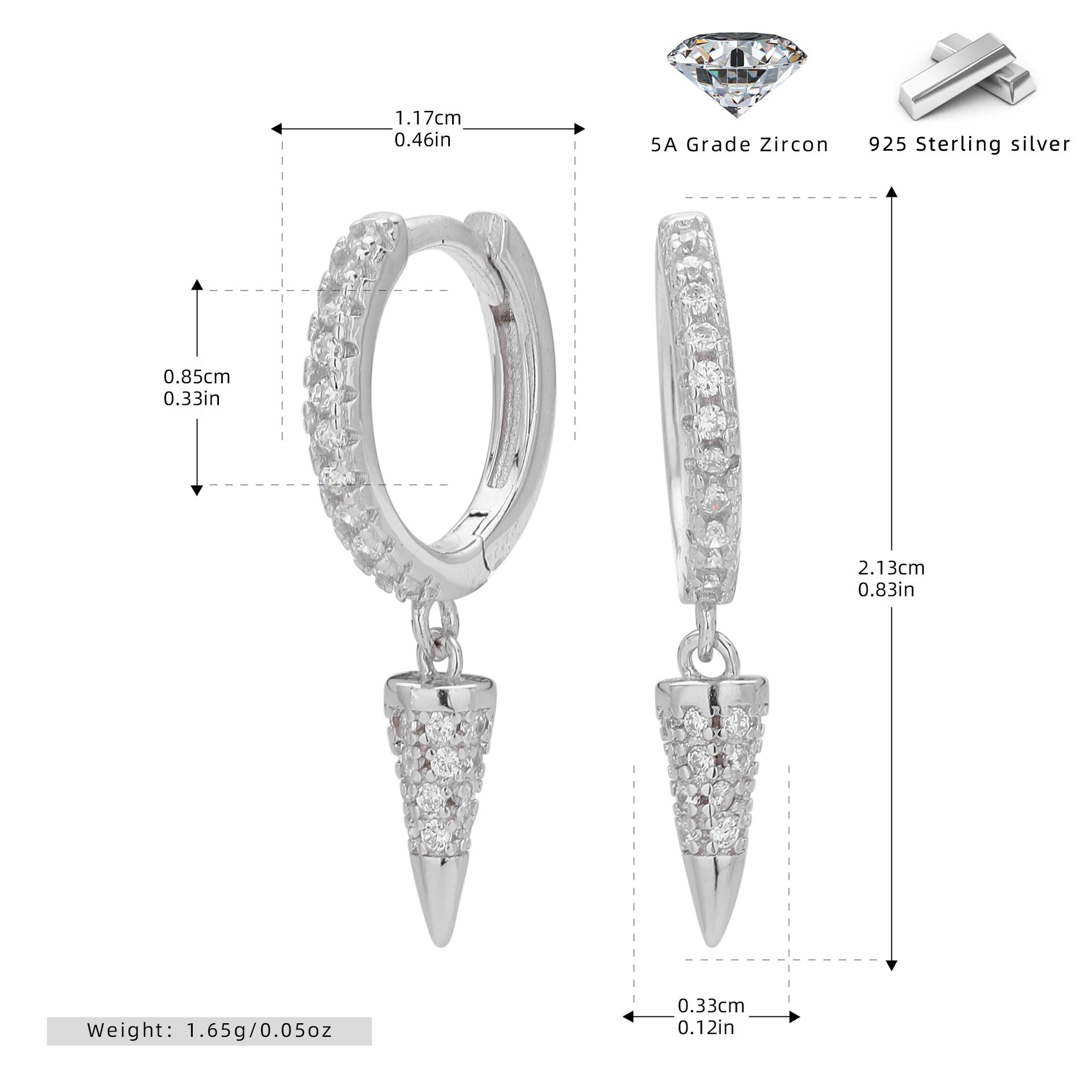 Damen Ohrhänger mit elegantem Zirkon-Design und modernem Anhänger Shop Nory