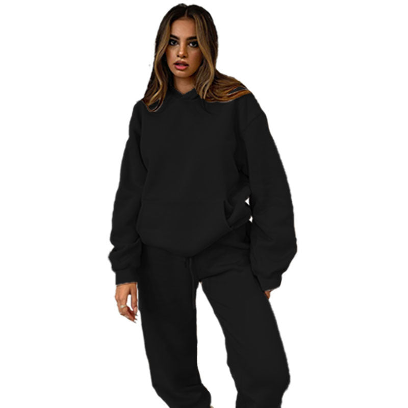 Damen nan lässiges Oversize-Kapuzenloungewear-Set mit fleecegefüttertem Hoodie und hochgeschnittener Jogginghose Shop Nory