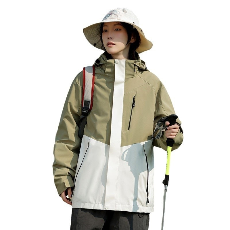 Herren Zweifarbige Wind- und Wasserabweisende Softshelljacke mit Kapuze Shop Nory
