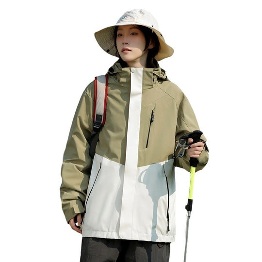 Herren Zweifarbige Wind- und Wasserabweisende Softshelljacke mit Kapuze Shop Nory