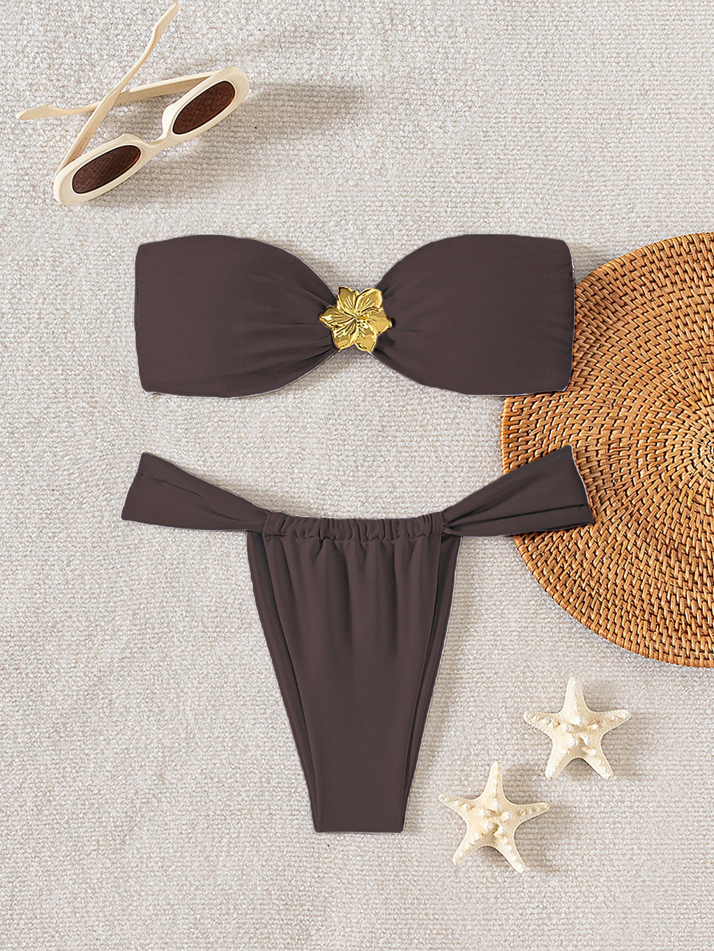 Damen Bandeau-Bikini mit elegantem Verschluss und modischem Design