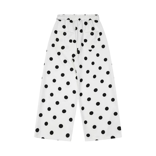 Damen Weite Culotte-Sweathose mit elastischem Komfortbund und Polka-Dot-Print Shop Nory