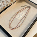 Damen mehrlagige Halskette mit Natursteinen Shop Nory