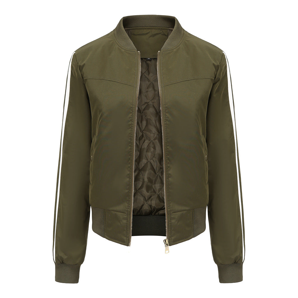 Damen moderne Funktionsjacke mit sportlichen Streifen Shopnory
