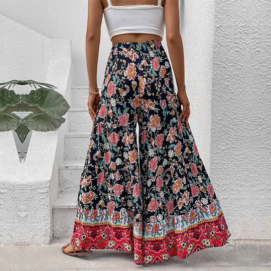 Damen Maxirock mit Stufen, elastischem Bund und floralem Boho-Print Shop Nory