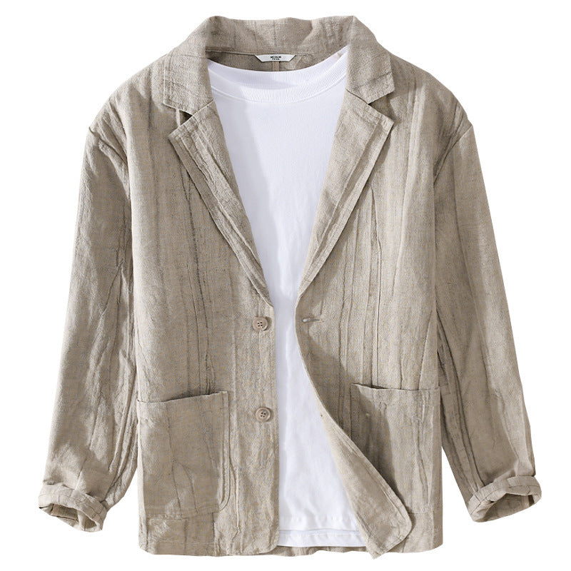 Herren legerer Leinenblazer mit strukturierter Optik und aufgesetzten Taschen Shop Nory
