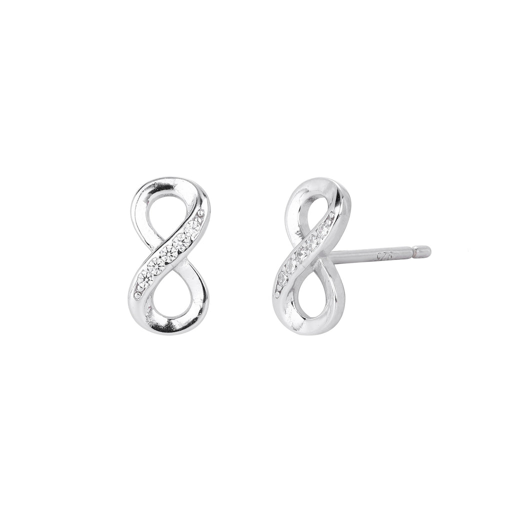 Damen Ohrstecker im unendlichen Design mit funkelnden Zirkonia Shop Nory