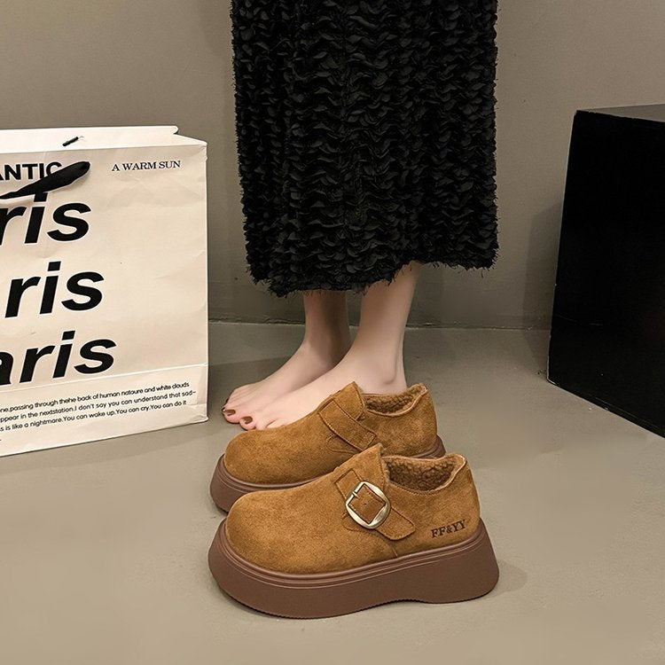 Damen modische Slipper mit bequemer Sohle und dekorativem Schnallenverschluss
