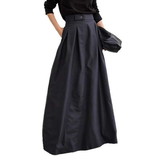 Damen Maxirock mit eleganter Faltenlegung und seitlichen Taschen