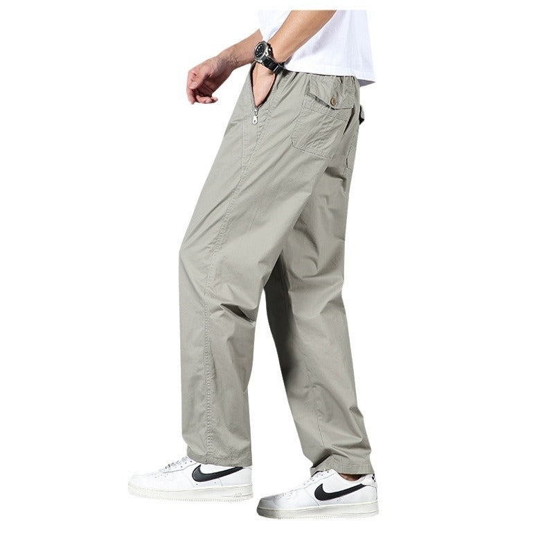 Herren Leichte Relaxed-Fit Chinohose mit elastischem Bund & geradem Bein Shop Nory