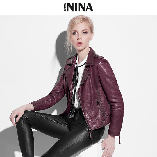 Damen Stylische Bikerjacke aus geschmeidigem Leder Shop Nory