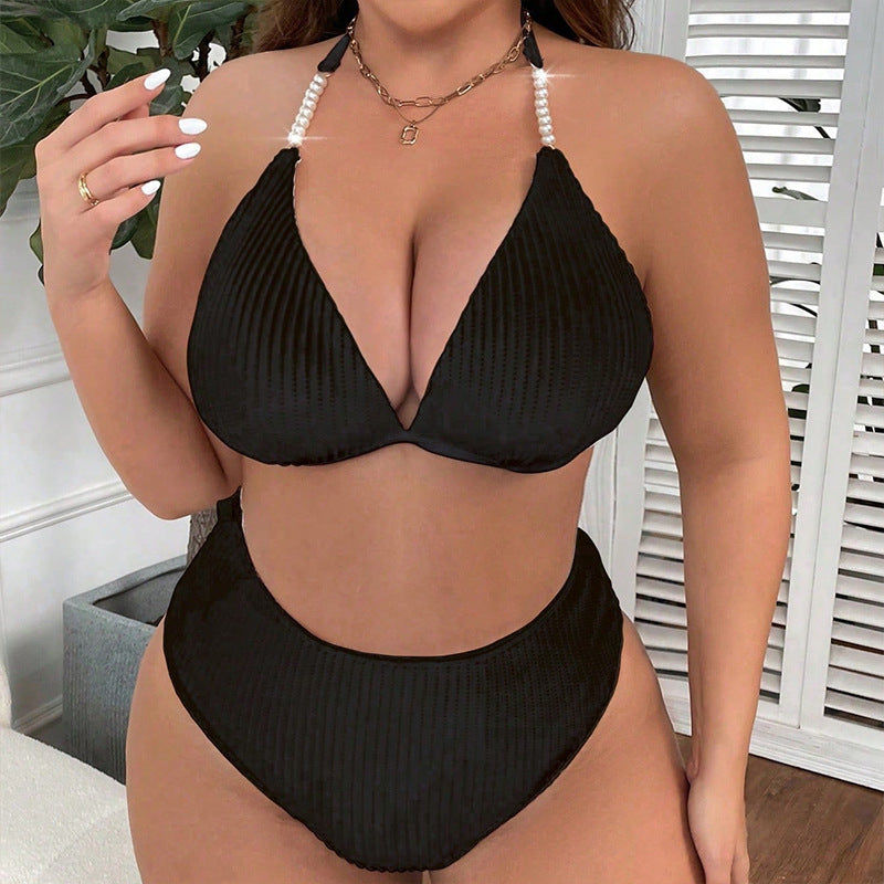 Damen Hochtailliertes Rippenset Bikini
