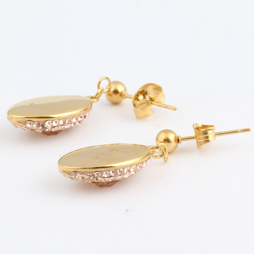 Damen Ohrhänger mit funkelndem Kristallbesatz und eleganter Roségold-Fassung Shop Nory