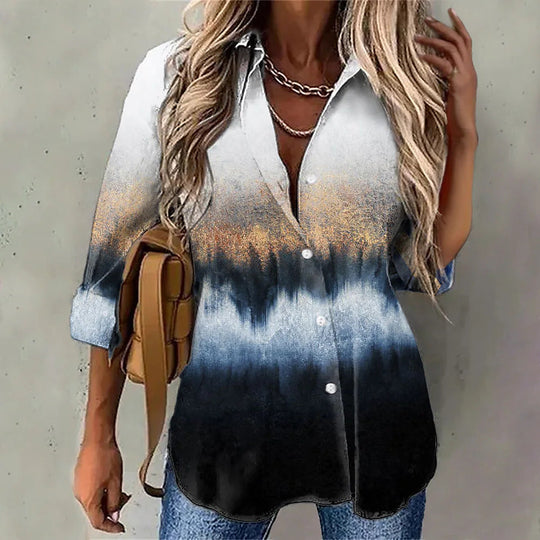 Damen lässige Chiffonbluse mit Ombre-Effekt