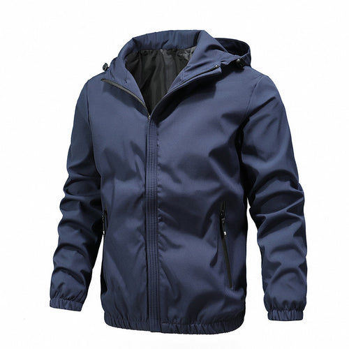 Herren Leichte Outdoor-Softshelljacke mit Kapuze, wasserabweisender Membran und Reißverschlusstaschen Shop Nory
