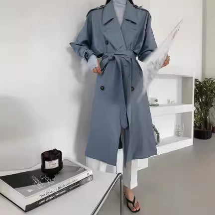 Damen Modische Kunstleder-Trenchcoat Shop Nory