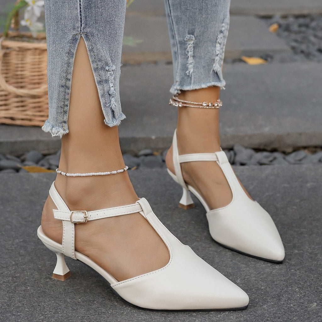 Damen Slingback-Pumps mit eleganter Spitze und komfortablem Blockabsatz