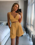 Damen Zweiteiliges Ensemble mit Crop-Top und Shorts Shopnory