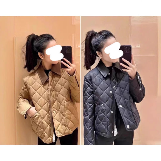 Damen Steppjacke mit hochwertigem Lederkragen Shop Nory