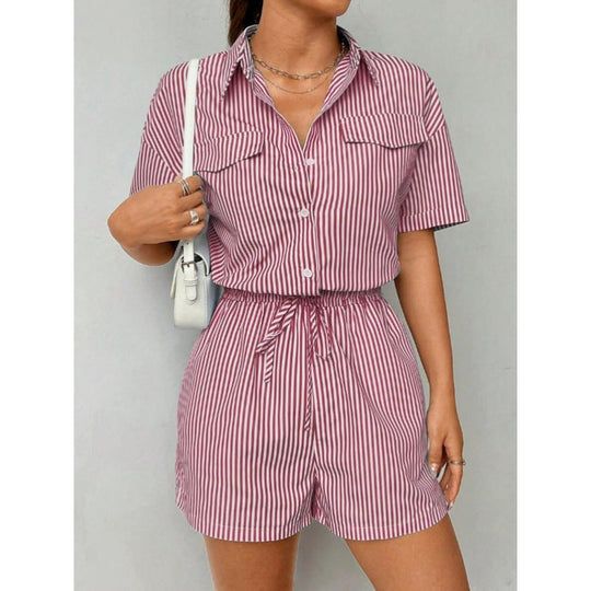 Damen Kurzoverall mit taillierter Passform und praktischen Taschen
