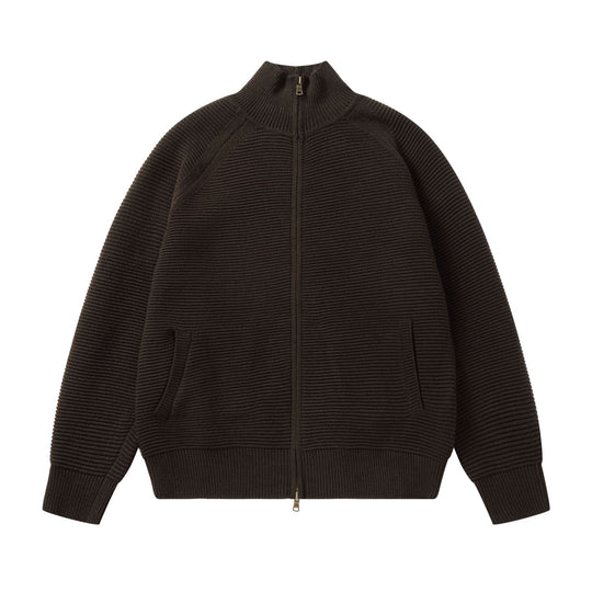 Herren Grobstrick Stehkragen-Strickjacke mit durchgehendem Reißverschluss Shop Nory