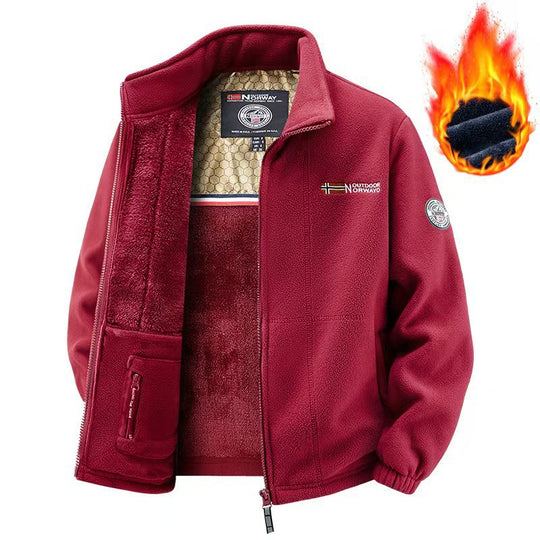 Herren Komfort-Thermojacke im Outdoor-Design mit dickem Teddyfleece und verdeckten Innentaschen Shop Nory