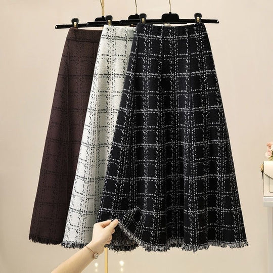Damen Langer Plissee-Rock mit eleganter Musterung Shop Nory