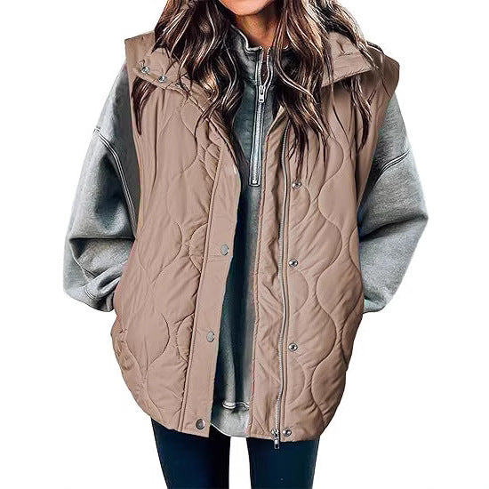 Damen Funktionale Steppweste mit hohem Stehkragen, Reißverschluss und Seitentaschen Shop Nory