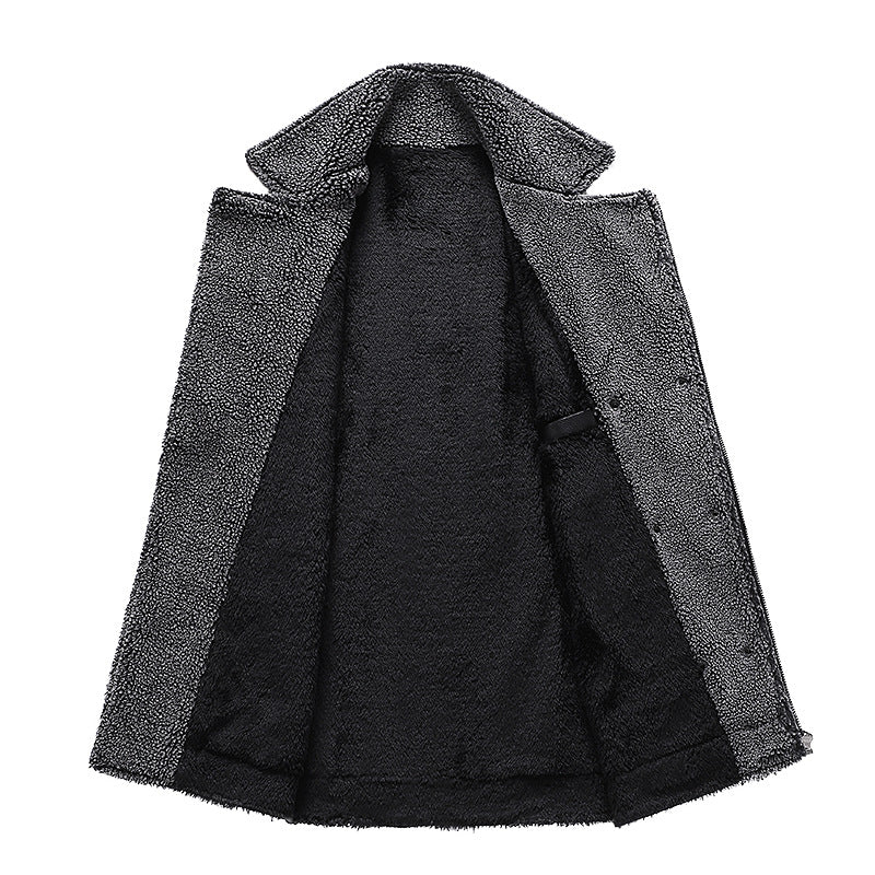 Herren Gefütterte Fliegerjacke aus Kunstleder mit Teddyfutter und zweireihiger Front Shop Nory