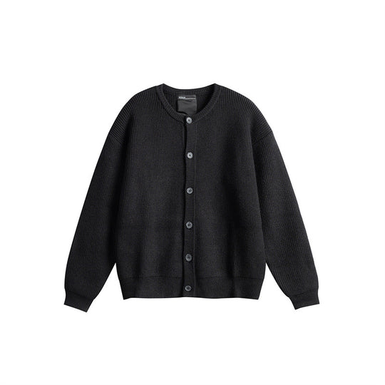 Damen Oversize-Rippenstrick-Cardigan mit Rundhals und durchgehender Knopfleiste Shop Nory