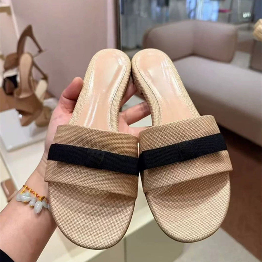 Damen Bequeme und modische Slipper mit breitem Riemen