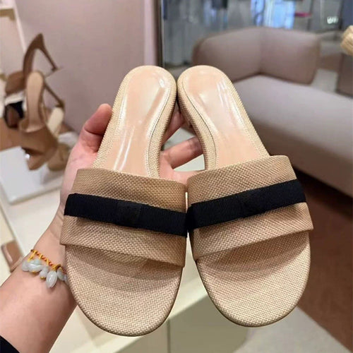 Damen Bequeme und modische Slipper mit breitem Riemen