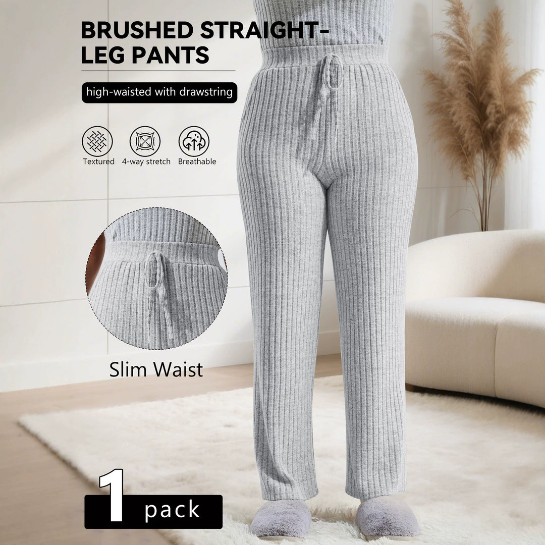 Damen Komfort-Strickhose mit weitem Bein und Kordelzug Shopy Nory