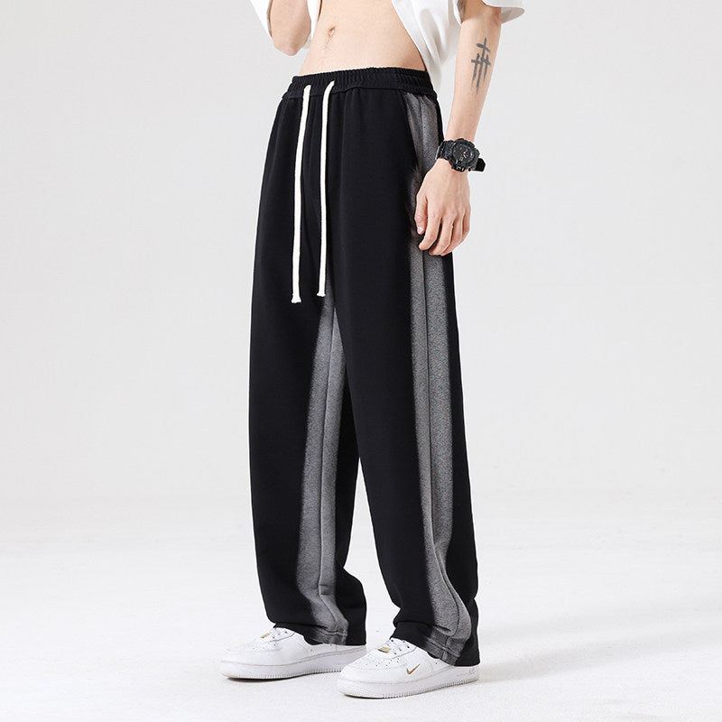 Herren Oversize Trainingshose mit kontrastseitigem Panel, Tunnelzug & geradem Bein Shop Nory